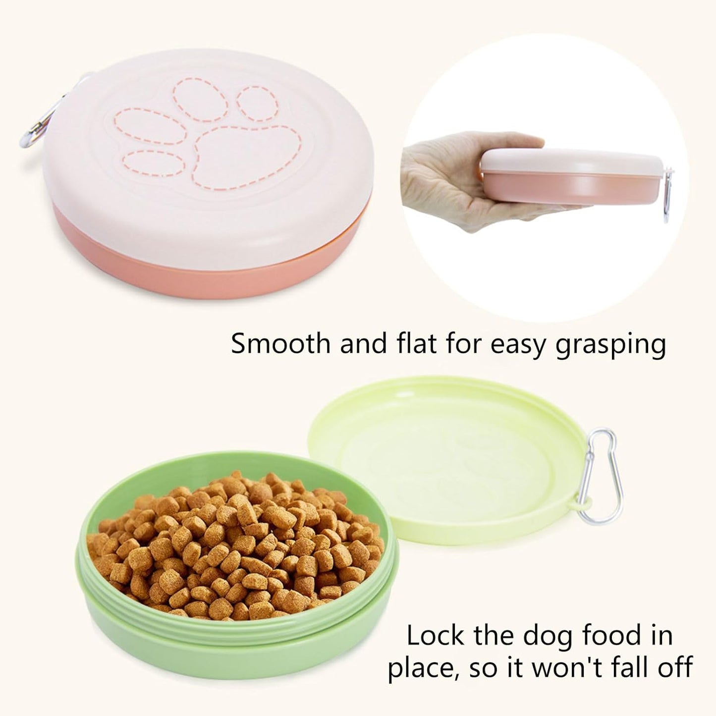 Travel Dogs Bowls for Small Size Pet Portable Dog Food Bowl Water Cup Cats Bowl Dish with Lid Cover for Camping Parking Dog Bowls with Lid