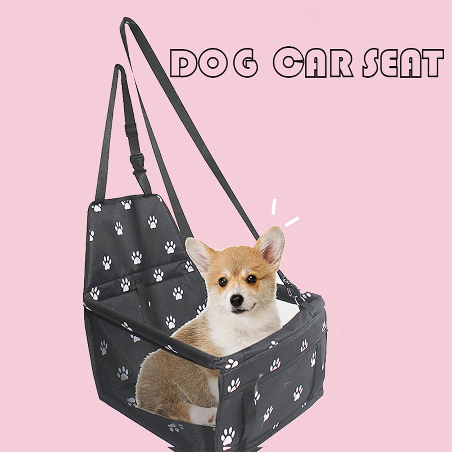 Small Dog Car Seat，Comfortable Front and Back seat pet beds, Portable Foldable seat, Breathable PVC Frame, Includes seat Belt, fits Small Dogs/Cats Weighing up to 15 pounds (Red, L)