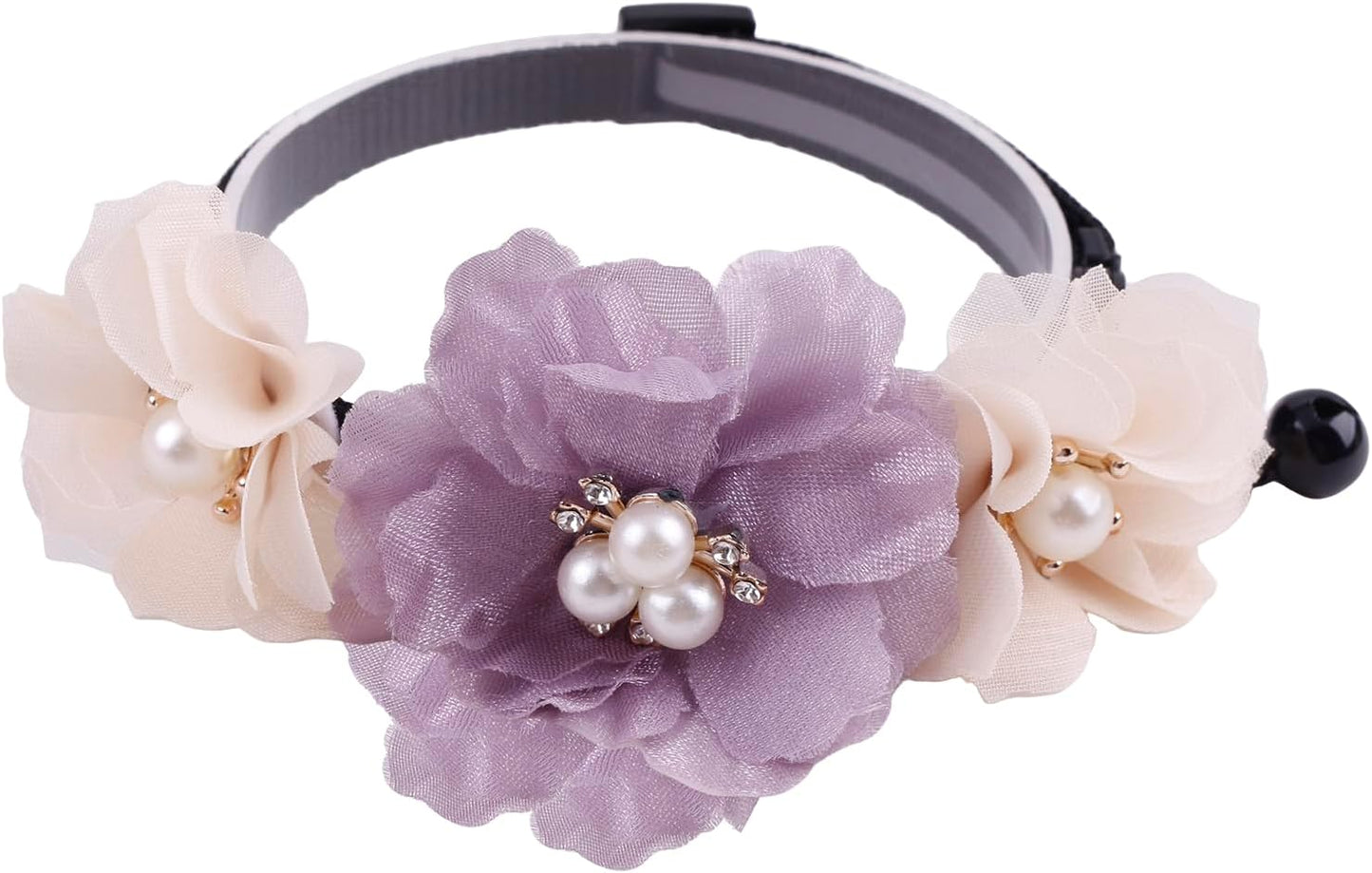 Cat Collar Pink Floral with Bell and Removable Flower Bowtie Breakaway Adjustable Cat Collar for Girl Kitten Puppy Small Cats Dogs Daily Decoration (1p-Z)