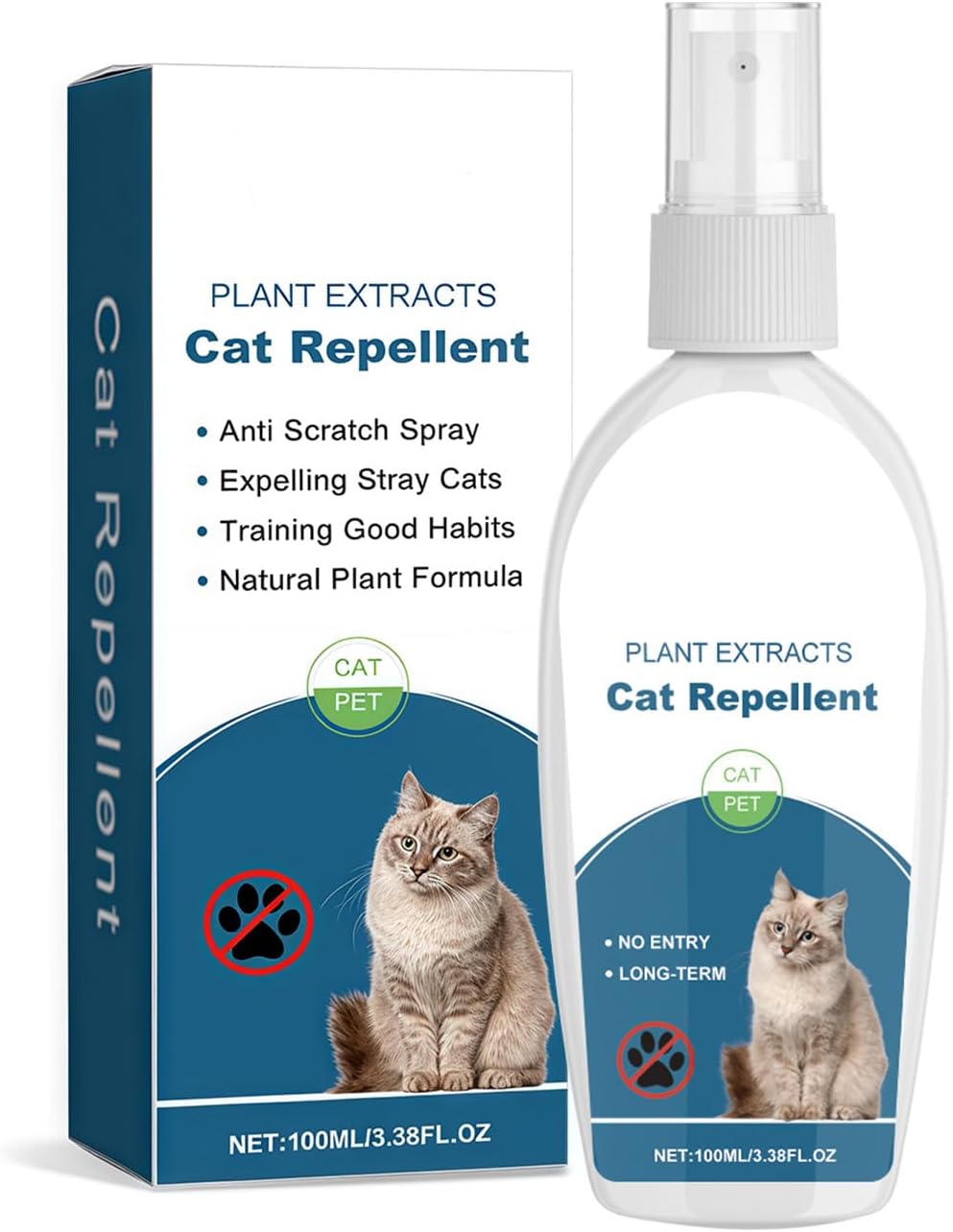 Cat Deterrent Spray Natural Safe Cat Repellent Indoor & Outdoor, Effective Training Aid, Anti-Scratch Deterrent for Furniture, Sofas, Rugs, Citrus cat Deterrent Spray Non-Toxic