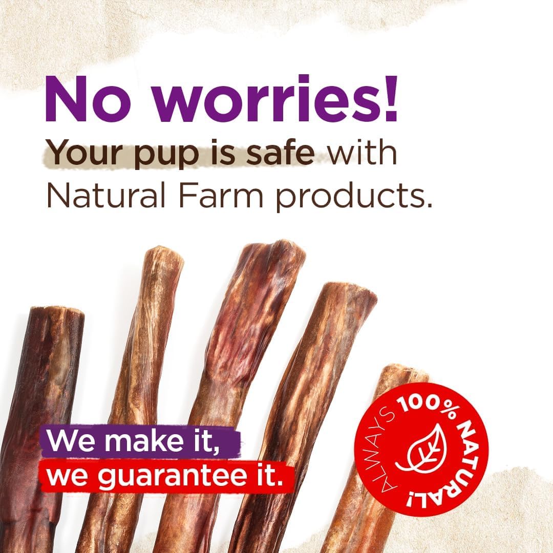 Natural Farm Bully Wrapped Collagen Sticks for Dogs (12 Inch, 12 Pack), Long-Lasting Chew with Beef Flavor & Collagen; Supports Dental Health & Satisfies Chewing Instincts; All-Natural & Tasty Treat