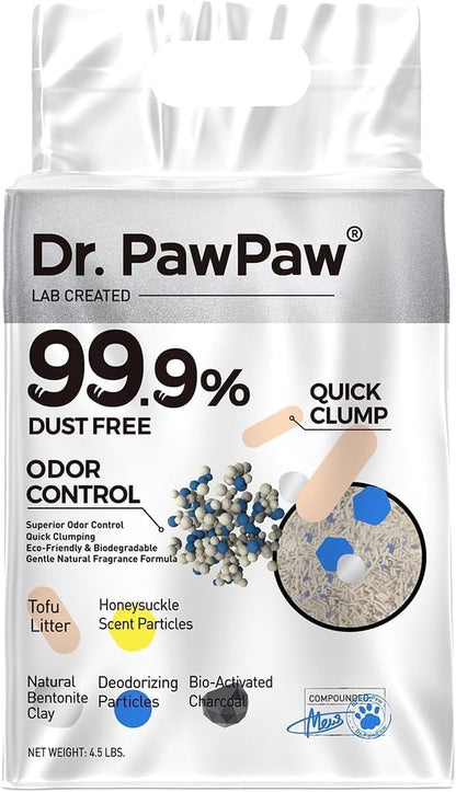 Dr. PawPaw Tofu Cat Litter, Honeysuckle Scent, 4 Pack