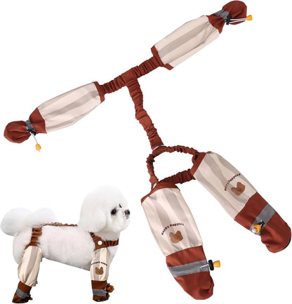 Anti Dirt Pants for Dogs Outdoor Dust-Proof Dog Pants Waterproof Boot Rain Boots with Suspender Anti-Slip Dog Paw Protector Shoes Adjustable Anti-Slip Boots for Walking Hiking (L)