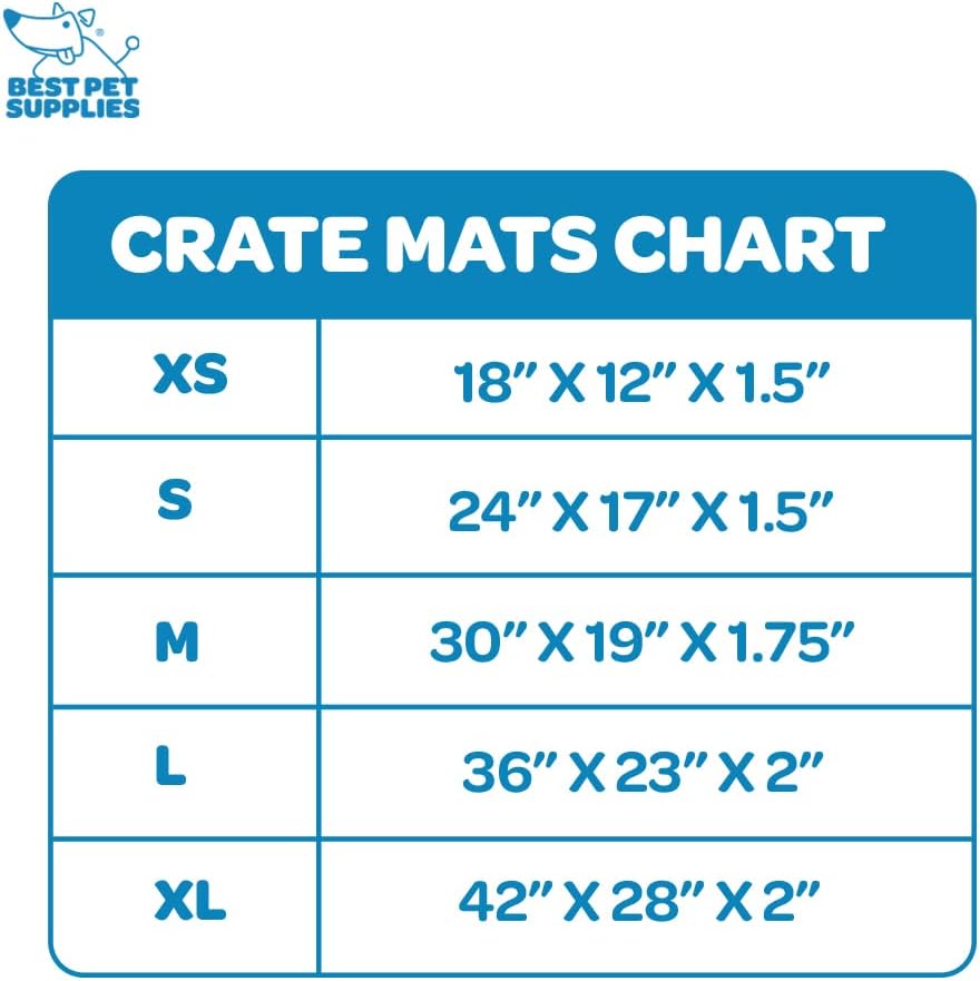 Best Pet Supplies Machine Washable Dog Crate Mat – Double-Sided Kennel Pad - Navy Blue, S (24 x 17)