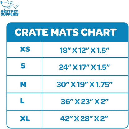 Best Pet Supplies Machine Washable Dog Crate Mat – Double-Sided Kennel Pad - Navy Blue, S (24 x 17)