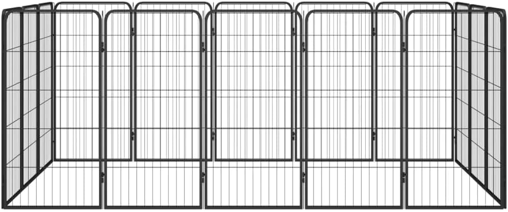 LUMILAND Sturdy 16-Panel Dog Playpen for Safe Outdoor Play, Adjustable Size, Powder-Coated Steel, Black