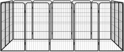 LUMILAND Sturdy 16-Panel Dog Playpen for Safe Outdoor Play, Adjustable Size, Powder-Coated Steel, Black