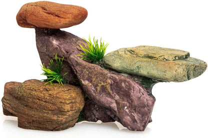 Mipukbay Large Aquarium Decor Rock, Resin Fish Tank Artificial Stone Ornament for Freshwater/Saltwater, Safe Landscape Hideout for Betta Fish, Goldfish and Aquatic Pets