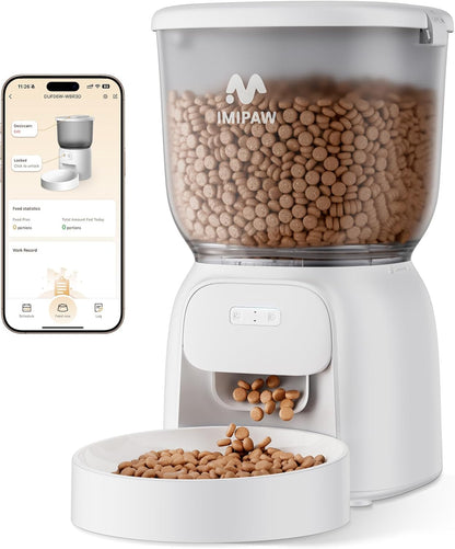 Automatic Cat Feeder WiFi: 5G Smart Auto Pet Feeder with App Remote Control- Timed Feeding Cat Food Dispenser with Airtight Lock-Fresh- Easy to Clean& Dual Power Supply 1-10 Meals per Day