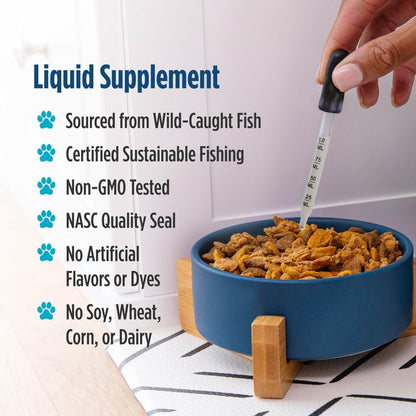 Nordic Naturals Omega-3 Pet, Unflavored - 2 oz - 294 mg Omega-3 Per One mL - Fish Oil for Small Dogs & Cats with EPA & DHA - Promotes Heart, Skin, Coat, & Immune Health