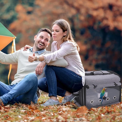 SUERTREE Bird Carrier Bag With Stand, Lightweight Backpack for Parrot, Portable Travel Cage, Pet Transparent Breathable Carrier