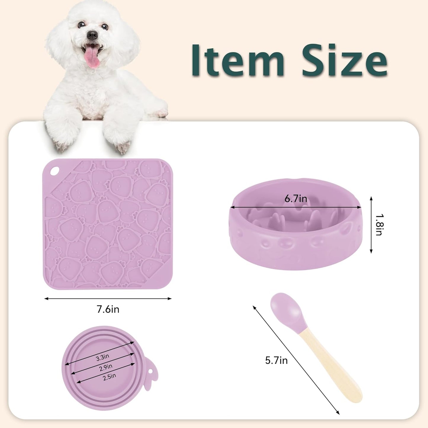 Slow Feeder Dog Bowl Set Frozen Treat Lick Mat BPA-Free Silicone Dishwasher Safe