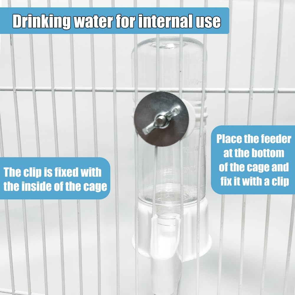 Automatic Pet Bird Water Feeder, Water Dispenser for Cage, Bird Cage Suspended Automatic Pet Water Feeder, Parrot Feeders for Parakeet Budgie Cockatiel Lovebirds Canary Finch
