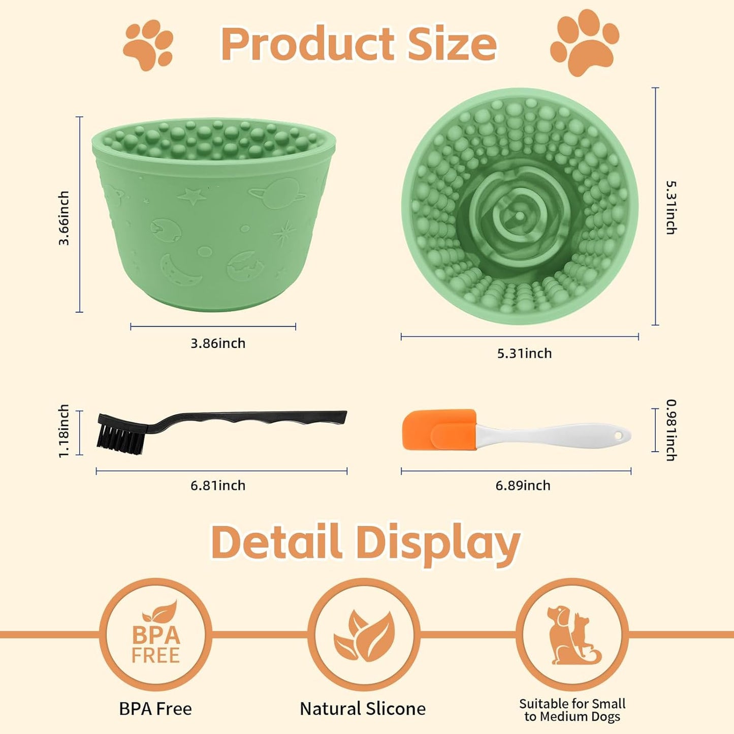 Dog Lick Bowl,Anxiety Relief Non-Slip Silicone Treat Bowl,Durable Anti-Choking Long-Lasting Enrichment Slow Feeder Licking Mat for Medium Large Breed,Freezable BPA Free Silicone Dishwasher Safe