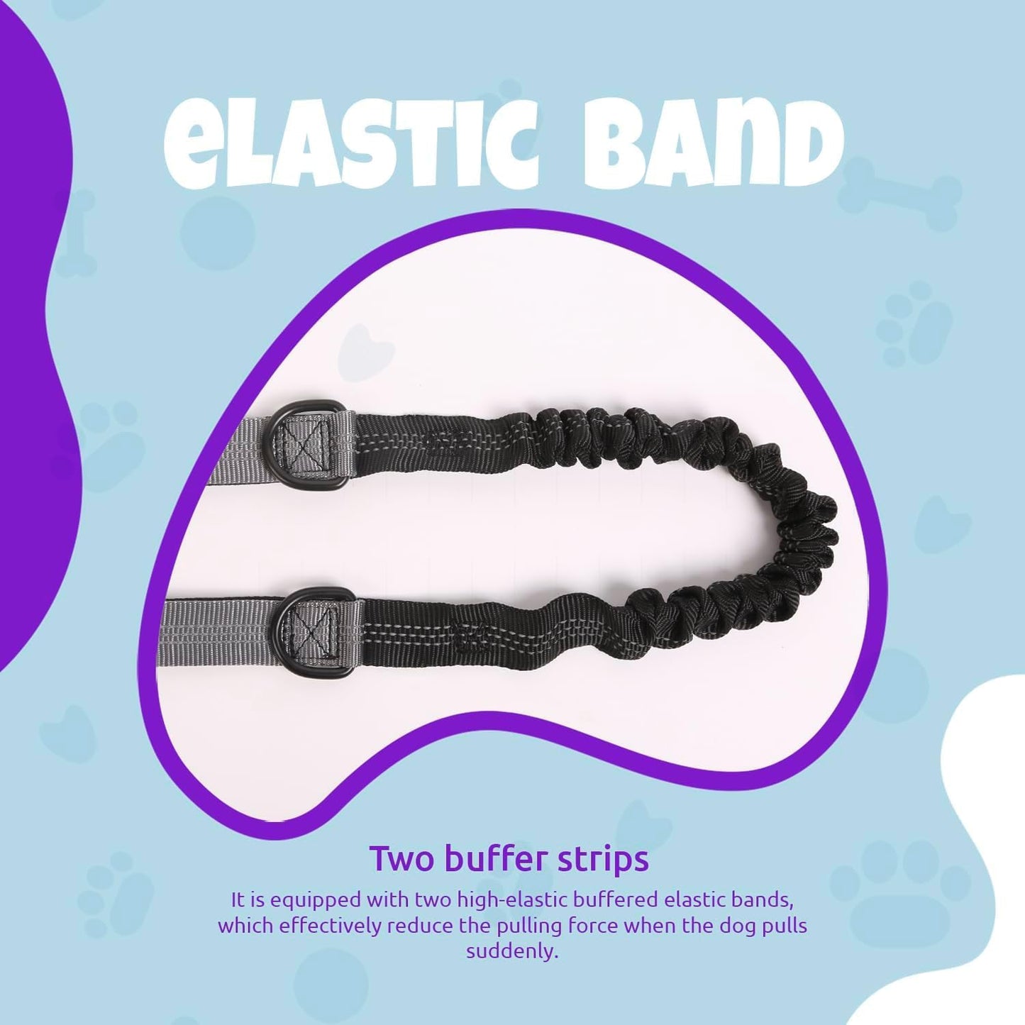 Dog Leash Hands Free with Pouch, Waist Belt Fanny Pack with Soft Pads, Dual Handles and Durable Bungee for Walking, Hiking, Running, Training (Gray)