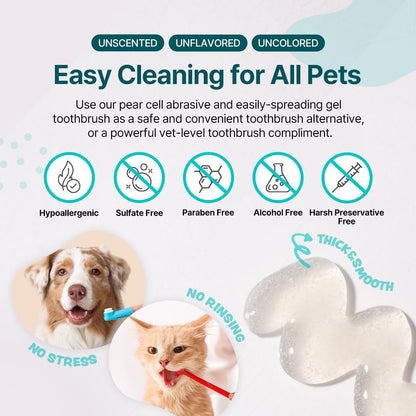 Dentimal Double Action Enzymatic Pet Toothpaste for Dogs & Cats, with Pear Stone Cells to Clean Teeth, Remove Plaque & Tartar, Freshens Breath, Gum Care, Safe for Puppies and Kittens, 2 fl oz