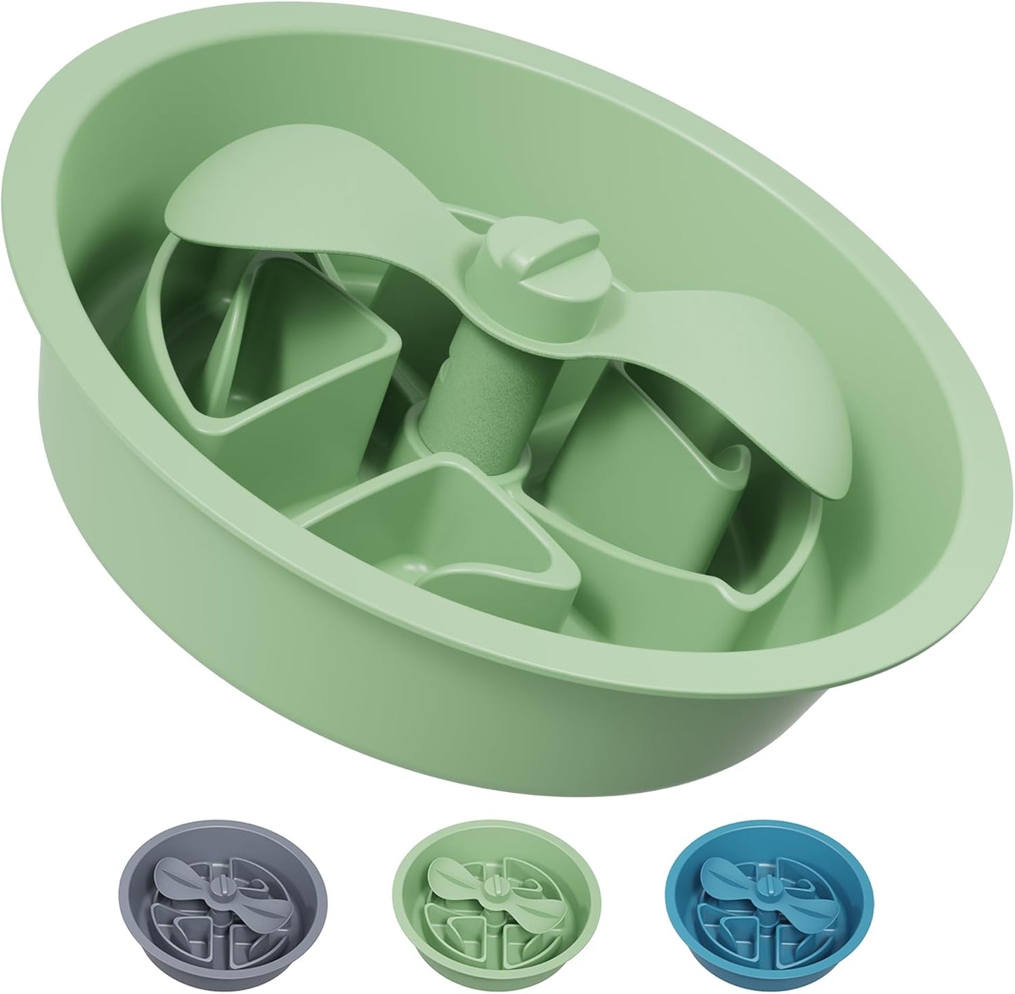 AVERYDAY Slow Feeder Dog Bowls for Large Breed, 2.5 Cups Deep Food Puzzle Bowl with Spinning Slow Feeder Insert, Non-Slip Bottom, Fits for Raised Stand, Hard Maze Design for Medium and Large Dogs