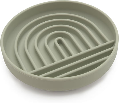 Should We Go? Slow Feeder for Dogs & Cats, The Slowdown Bowl Silicone Slow Eating Mealtime Solution with Modern Lick Mat Design, Reduces Gulping, Fits 1 Cup, 6” Across x 1.25” Tall, Small-Sage