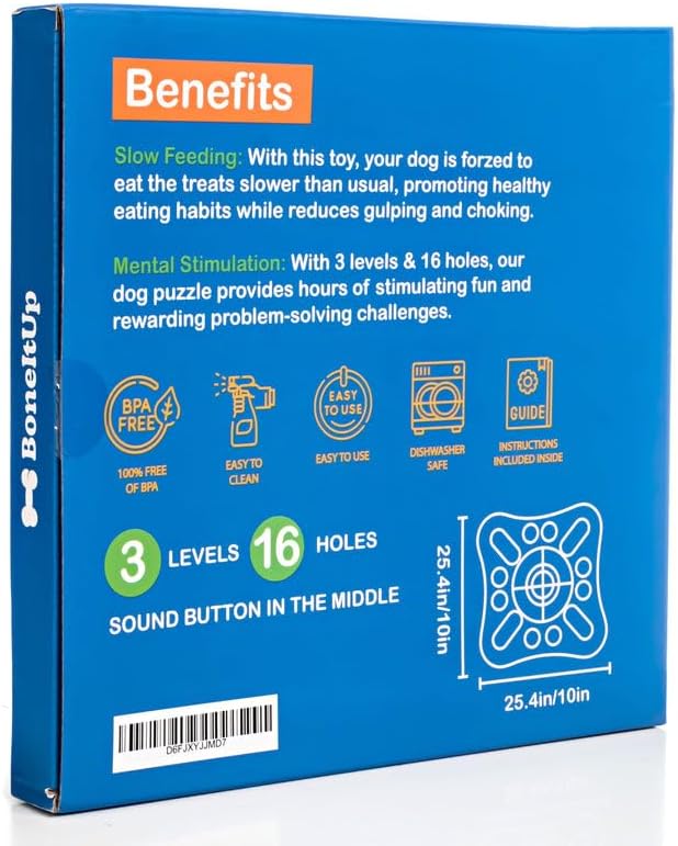 BoneItUp Dog Enrichment Toys Combo – Interactive Dog Puzzle Toys & Lick Mat for Dogs for Mental Stimulation, Slow Feeding & Calming Play