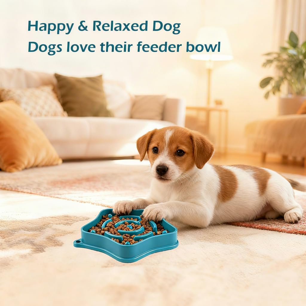 Pet Slow Feeder Bowl for Small Dogs, Puzzle Feeder for Petite Dogs, Anti-Choking, Slow Eating, 350ML Capacity, BPA-Free, Small Size