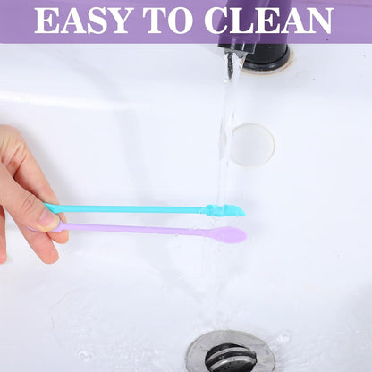 2Pcs Reptile Spoon, Crested Gecko Food Mixing Spoon Long Handle Feeding Tool Crested Gecko Accessories fit Lizard Gargoyle Bearded Dragon