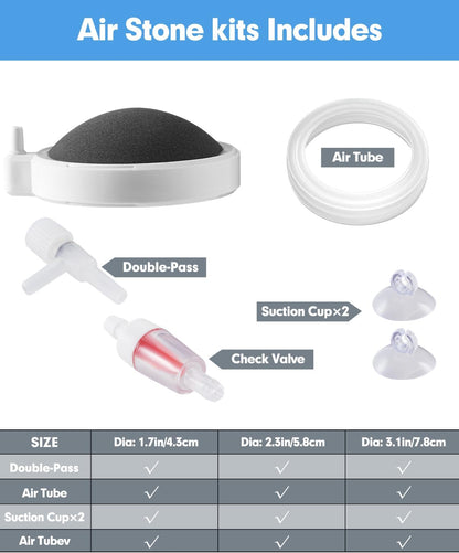 Air Stone for Aquarium Fish Tank Bubbler, 3.2 Inch Nano Air Bubble Stone Aerator Accessories Bubbler for Fish Tank Air Pump Hydroponics