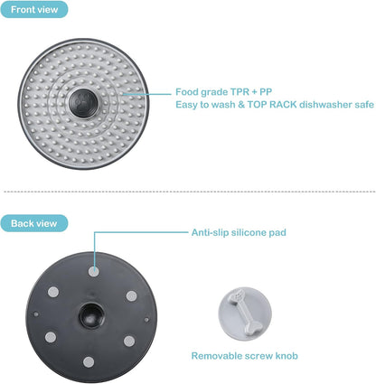 Avont Lick Mat for Dogs Cats, Cat Dog Crate Lick Mat Slow Feeder for Wet Food, Peanut Butter Lick Pad, Soothing Calming Licking Mat for Kennel Crate Training Grooming -Grey