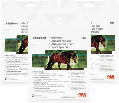 Animalintex Hoof Poultice Pads for Horses - 3 Per Pack, 3M Equine Poultice for Abscess Wounds and Hoof-Treatment - Pre Cut Hoof-Shape