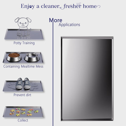 Stainless Steel Dog Crate Tray 35" - Heavy Duty Metal Crate Pan Replacement - Indestructible & Chew Proof Dog Kennel Tray Replacement - Laser Welded Leak-Proof Metal Tray for Dog Crate