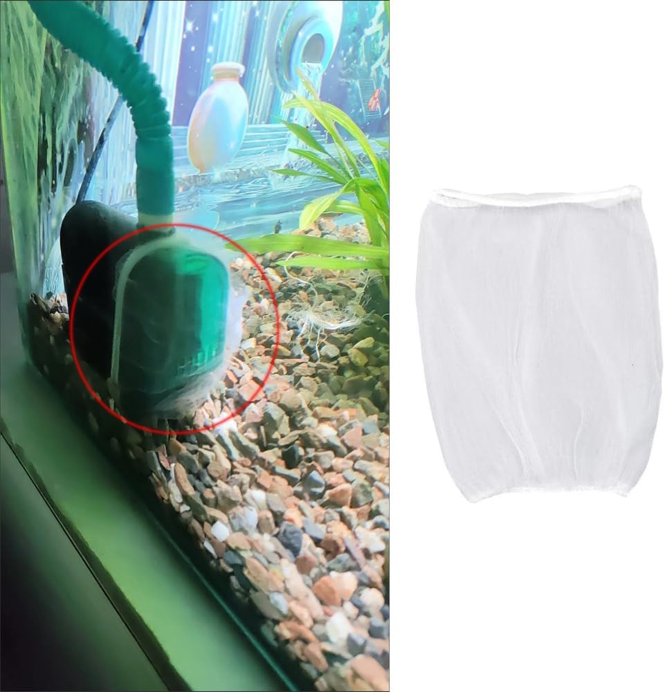 50 Pack Internal Aquarium Filter Mesh Covers Disposable Mesh Bag Pre-Filter Net Socks for Aquarium Internal Filter Submersible Power Filter Fish Tank Filters Water Pump Turtle Tank Pumps