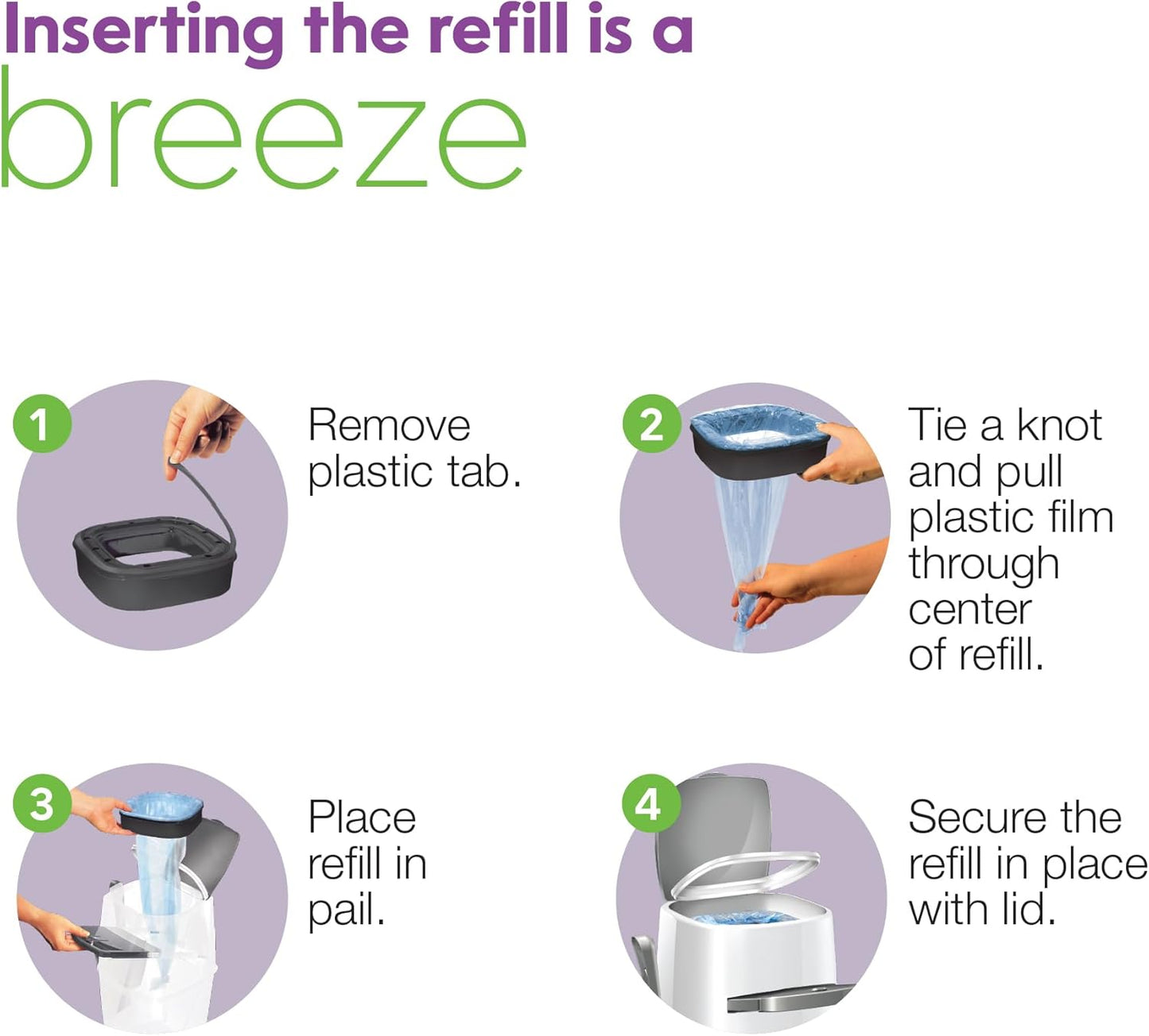 Litter Genie Refill Bags (4-Pack) | Multi-Layers of Odor-Barrier Technology | 1 Square Refill Cartridge Lasts Up to 2 Months Per Cat