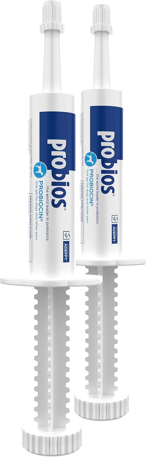 Probios Probiocin Oral Pet Gel for Dogs and Cats, Probiotic Supplement for Digestive & Immune Support, 15 g Tube (Pack of 2)
