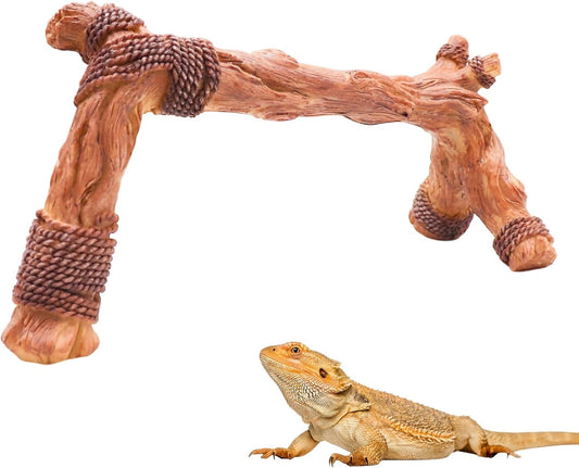 Textured Resin Reptile Climbing Wood – Naturalistic Branch Decor for Small Arboreal Pets, Habitat Decoration for Bearded Dragon, Gecko, Chameleon, Snake