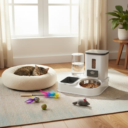 Green Living Pet Automatic Feeder,Water Feeder:Self-Balancing Environmental Feeder Solution