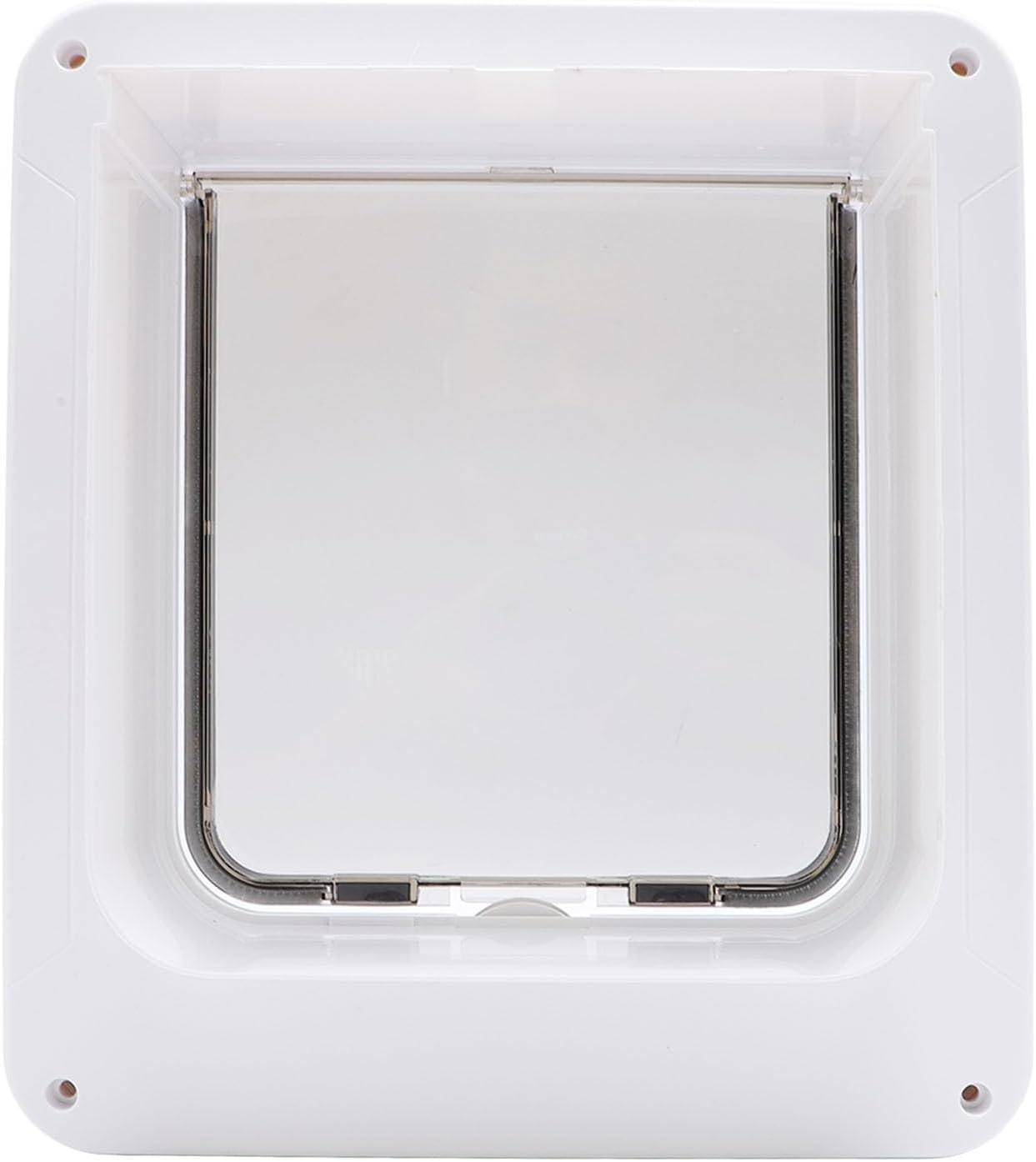 Smart Dog Door, Auto Sensing Pet Door Weatherproof 210mAh Battery for Home (White + Remote Control)