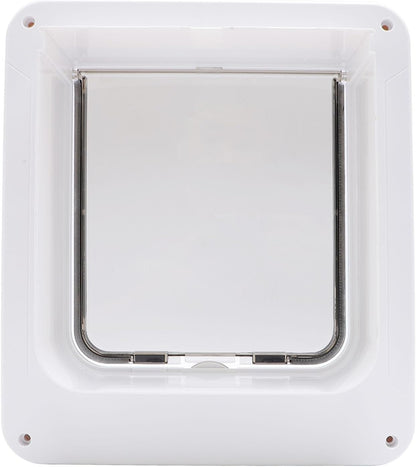 Smart Dog Door, Auto Sensing Pet Door Weatherproof 210mAh Battery for Home (White + Remote Control)