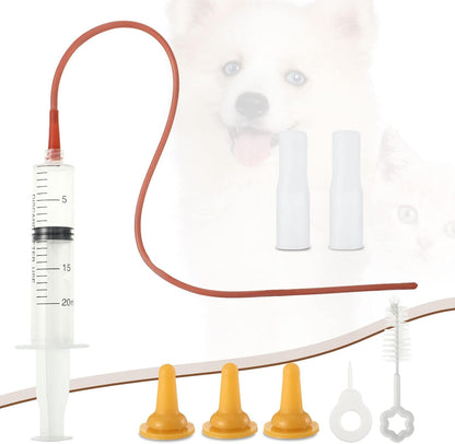Zubebe 15 Pcs Puppy Whelping Supplies Puppy Feeding Tube Kit Includes Pet Feeding Bottle Nipples Dog Kitten Nursing Syringes Pill Shooter Dispenser 10 ml 15 ml Tool for Kitten Animals