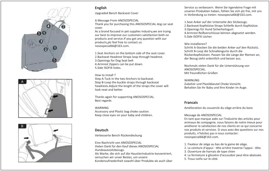 Grey Dog Car Seat Cover for Back Seat,Non-Stick Fur,Pet-Friendly and Waterproof - Universal Fit Interior Protector for Auto, Van, SUV - Ideal for Kids and Pets