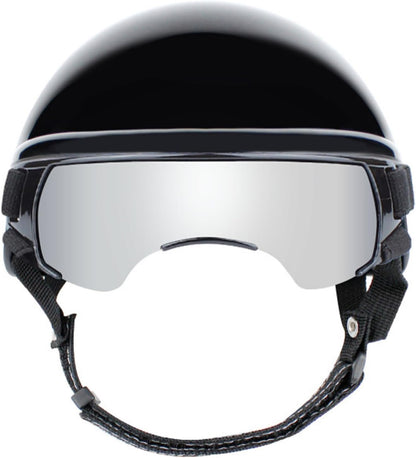2 PCS Dog Helmet and Goggles Set, S Size Pet Motorcycle Helmet with Silver Lens Sunglasses, Lightweight Protective Gear for Small Dogs, Head Circumference 14.6 in