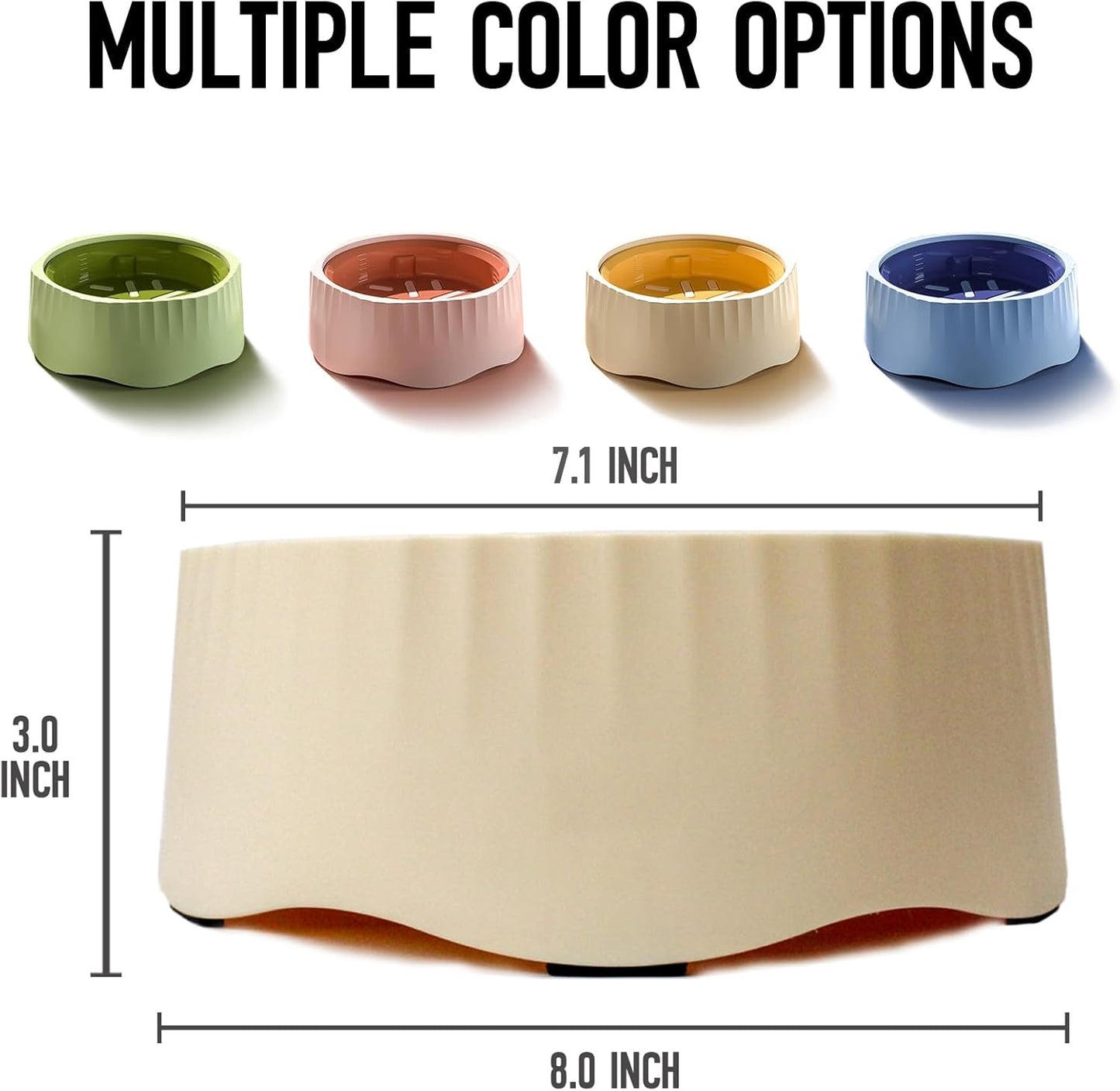 Slow Feeder Dog Bowl for Large Dogs - Non-Slip Durable Interactive Puzzle Bowl, Easy CleanDesign to Prevent Bloat & Overeating, 100% BPA Free (Yellow)