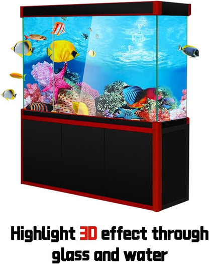 Double Sided Fish Tank Background 12 x 20 Inches for Fish Tanks Aquarium Backgrounds Decorative Poster Paper Sticker Waterproof Fish Tank Wallpaper