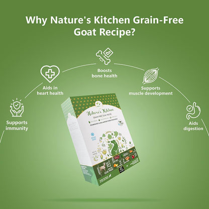 Nature's Kitchen Freeze Dried Dog Food, Goat | Complete and Balanced Meal | All-Natural | Grain Free | Healthy Topper | High Protein | Single Source of Protein (8.82oz)