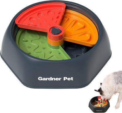 Gardner Pet Adjustable Slow Feeder Bowl for Medium/Large Dogs – 9.85'' L Size with Suction Base, Detachable Puzzle Insert & Freeze-Friendly Design (BPA-Free)