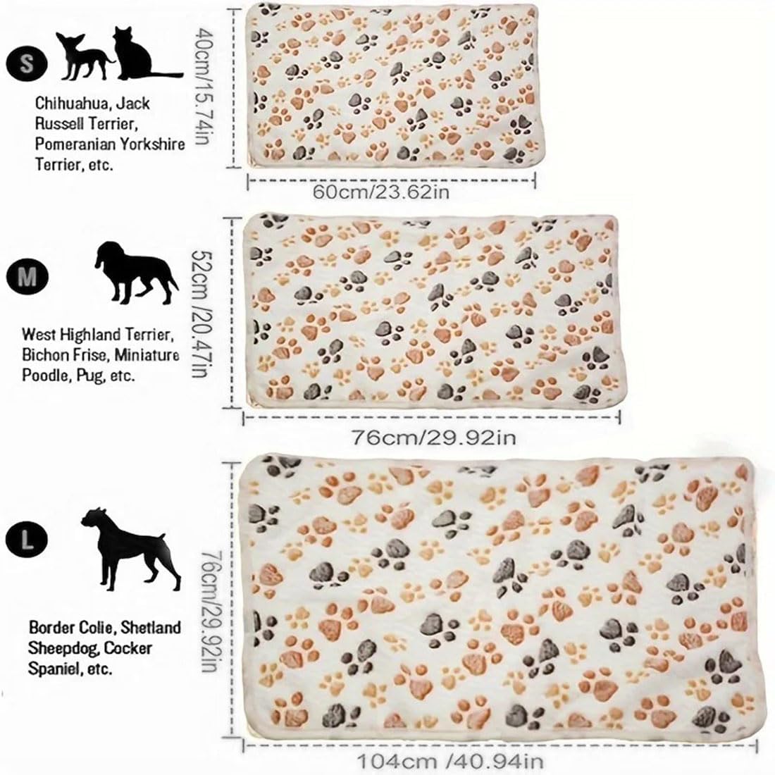 Dog Blankets Cat Pet Blankets Kit Fluffy Fleece Soft Throw Furniture Sofa Couch Bed Cover for Dog Puppy Cat All Pet 3pcs