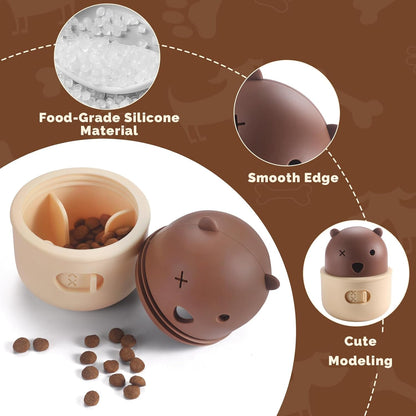 Silicone Dog Slow Feeder Toy - Interactive Puzzle Feeder & Food Dispenser for Small & Large Dogs - Enrichment Toys for Mental Stimulation - Fun Puppy Chew Toys & Cat Treat Dispenser to Keep Pets Busy