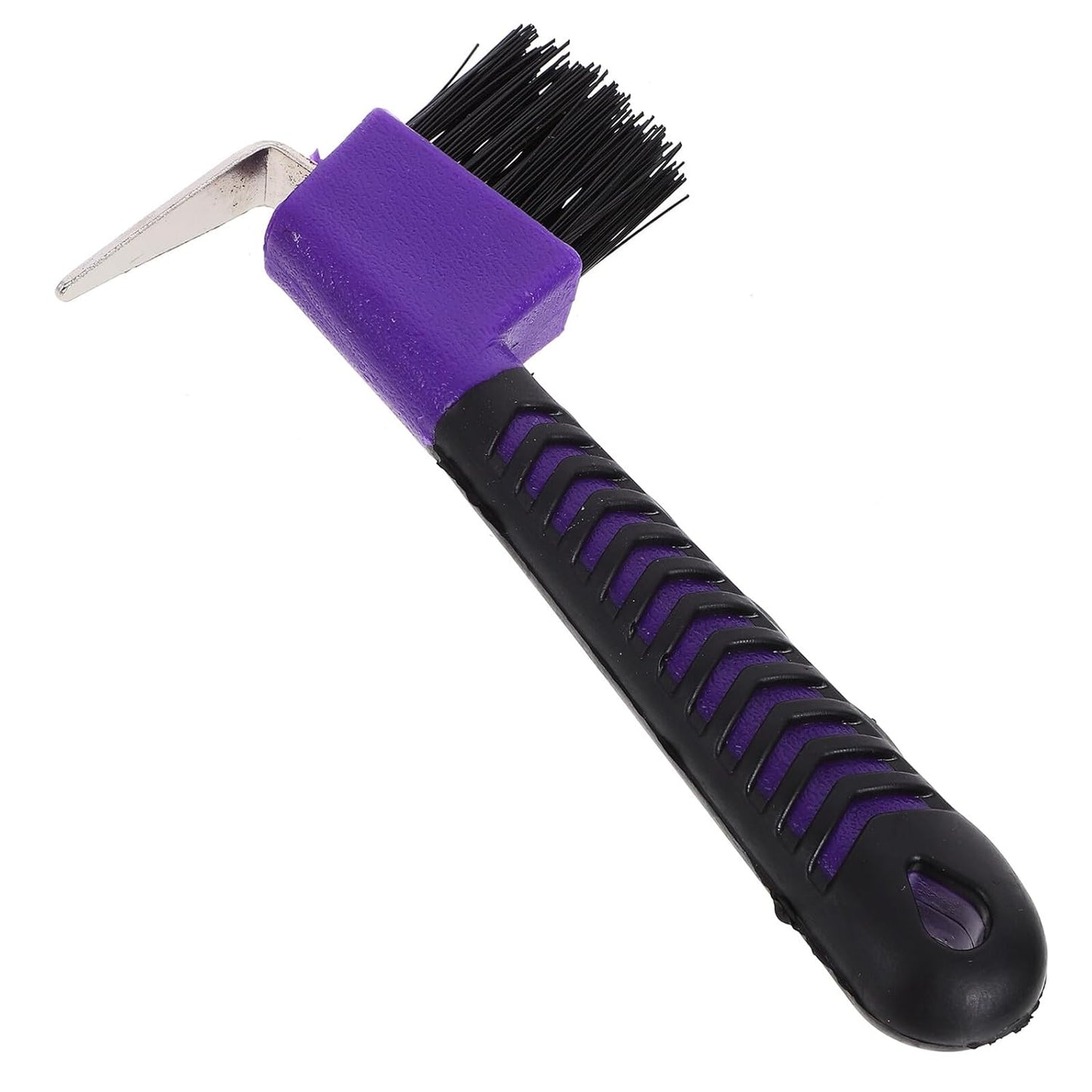 Happyyami Grip Hoof Pick with Brush Comfortable Rubber Handle Efficient Dirt Removal Tool for Hoof Hygiene Essential Equine Grooming Equipment Supplies Random Color Random Color