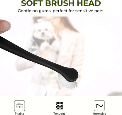 6 Pcs Puppy Tooth Brushing Kit, Small Dog and Cat Toothbrush Kit Mini Head Soft Nylon Bristles Portable Pet Tooth Brush Travel-Friendly Puppy Dog Toothbrush Deep Clean for Small Dogs Cats