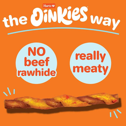 Hartz Oinkies Twirls + Collagen to Support Skin & Joints, Made with Real Chicken Breast, Highly Disgestible Dog Chews, 20 Count