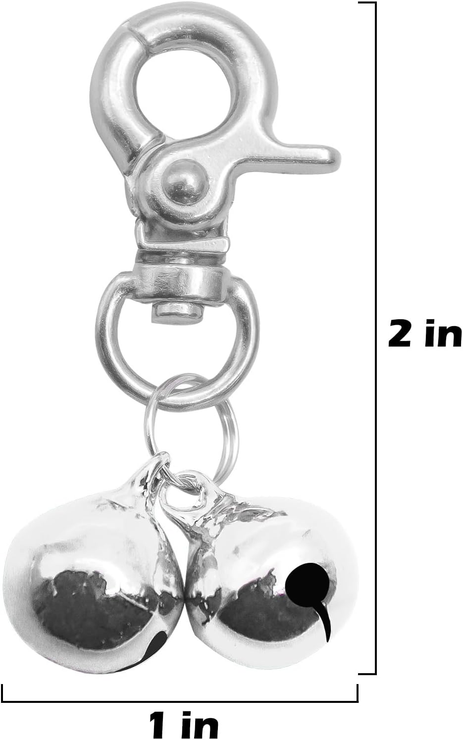 EXPAWLORER Cat Bell 2 Pack - Cat Collar Accessories Bells Loud with Claw Buckle, Pet Jingle Charm Ornament Training Pendant Jewelry, Tracker for Saving Birds, Neck Decoration for Dogs Kitten, Silver