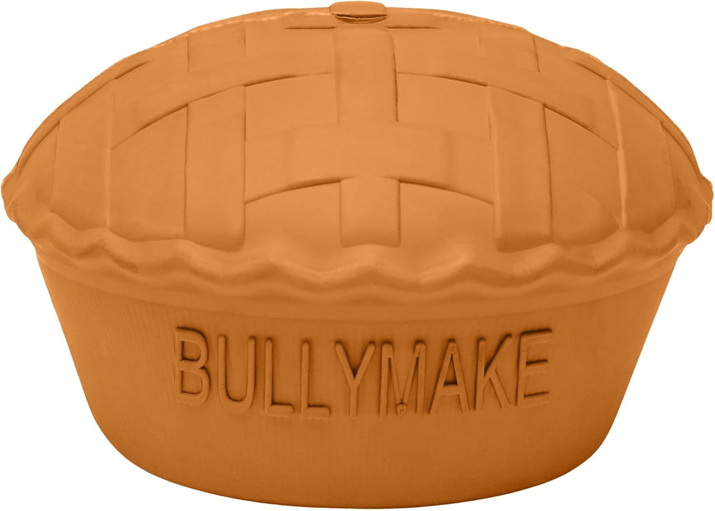 BULLYMAKE Orange Toss N' Treat Pie Toy for Dogs, Durable Rubber Dog Toys for Aggressive Chewers, Dental Stimulating, Treat Dispensing, Boredom Busting, Pet Supplies, Made in USA